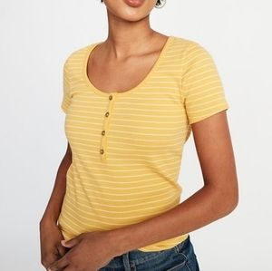 Old Navy Slim Fit Rib-Knit Striped Henley
